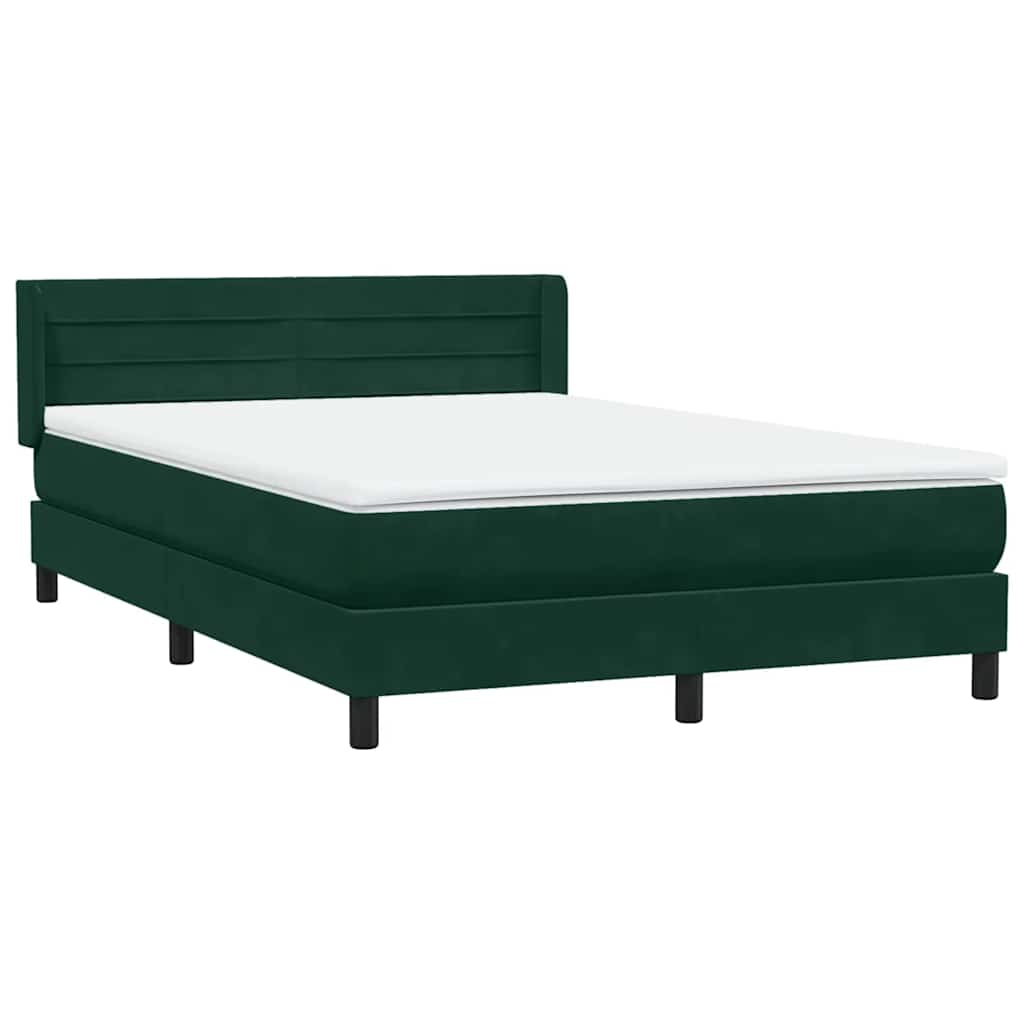 vidaXL Box Spring κρεβάτι με στρώμα σκούρο πράσινο 160x220cm Βελούδινο
