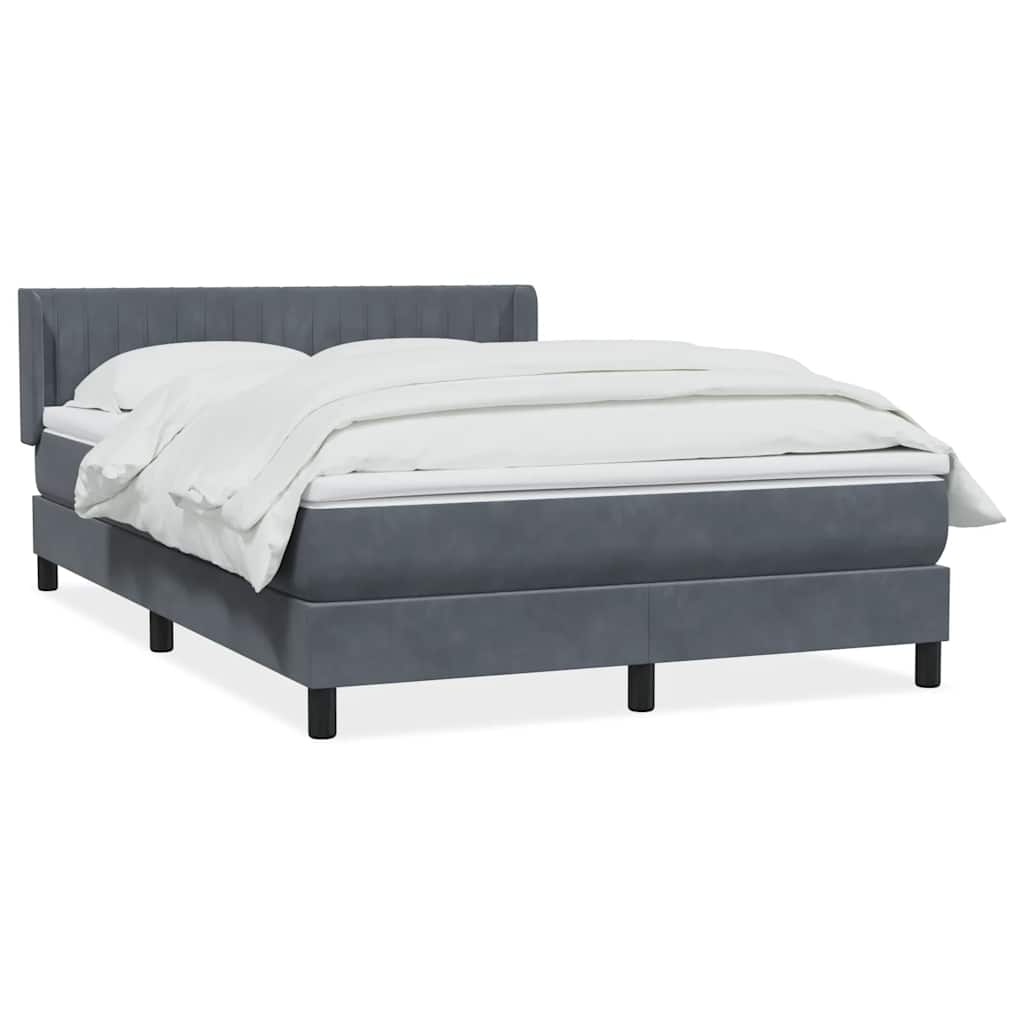 vidaXL Κρεβάτι Boxspring με Στρώμα Σκούρο Γκρι 160x210 εκ. Βελούδινο