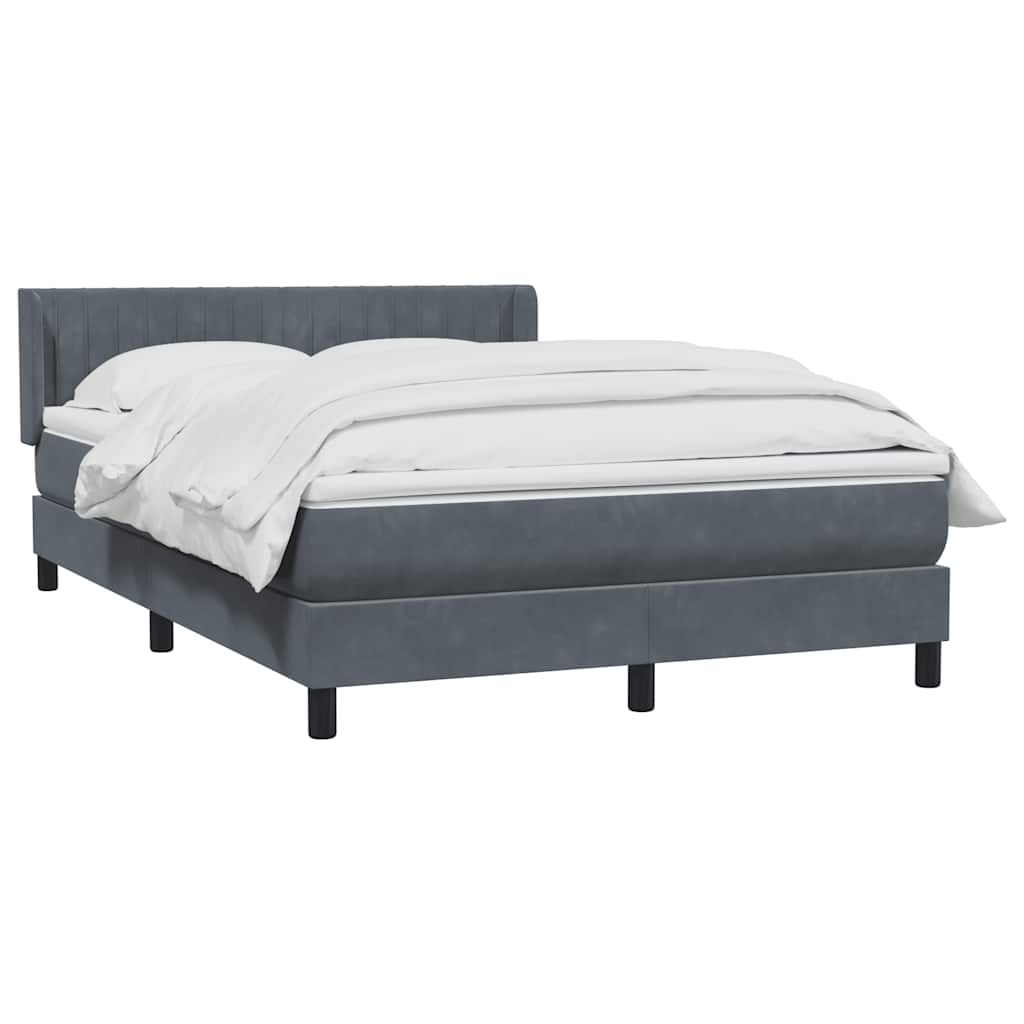 vidaXL Κρεβάτι Boxspring με Στρώμα Σκούρο Γκρι 160x210 εκ. Βελούδινο