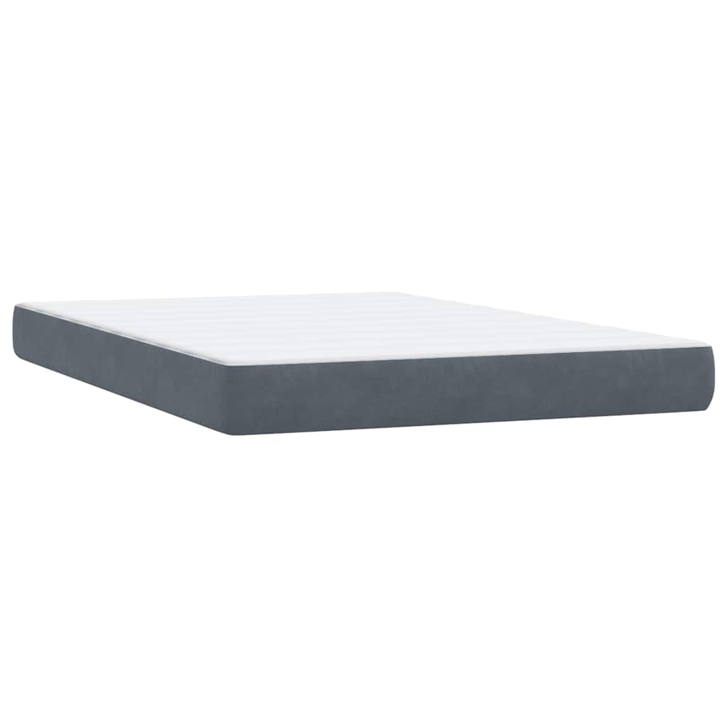 vidaXL Κρεβάτι Boxspring με Στρώμα Σκούρο Γκρι 160x210 εκ. Βελούδινο