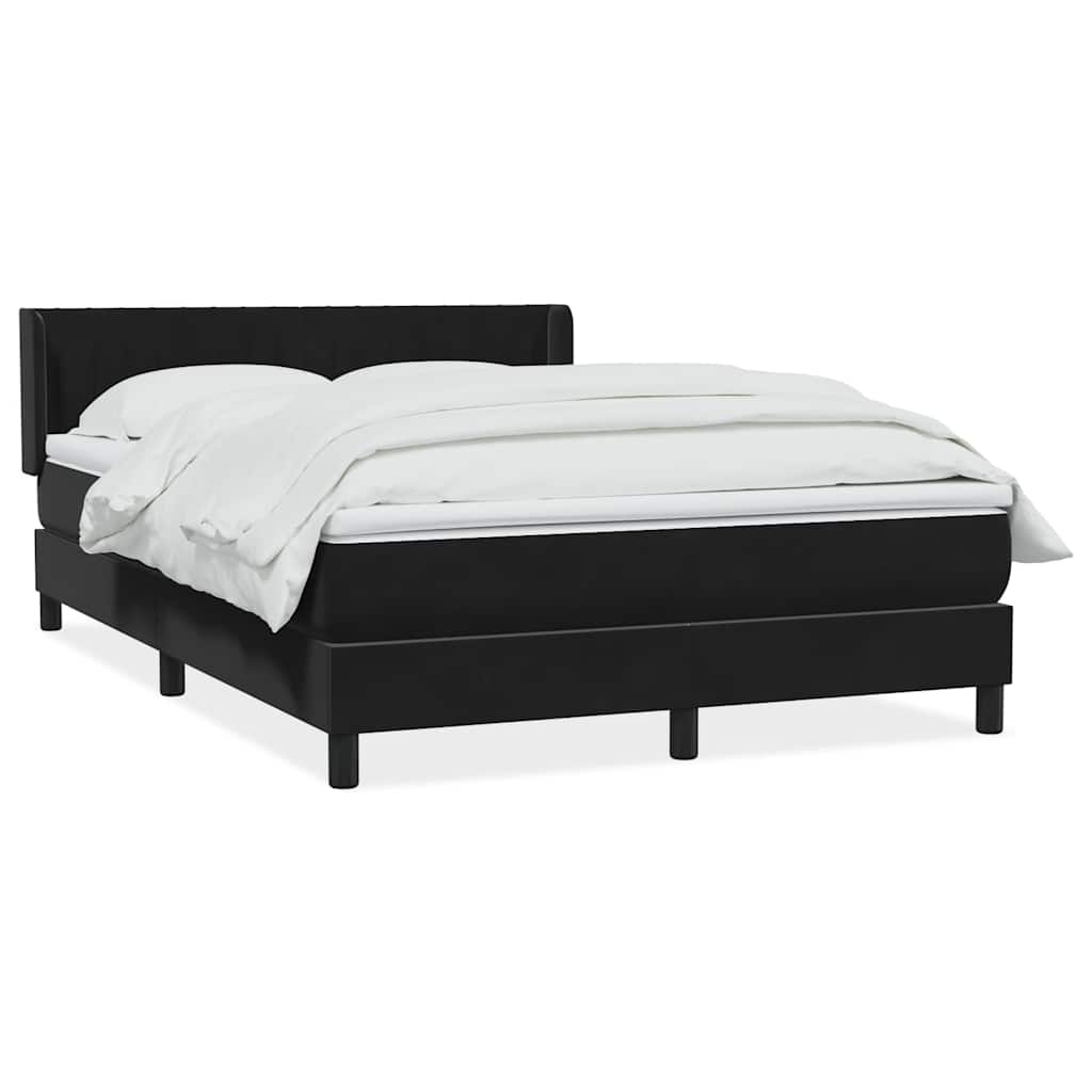 vidaXL Κρεβάτι Boxspring με Στρώμα Μαύρο 160x210 εκ. Βελούδινο