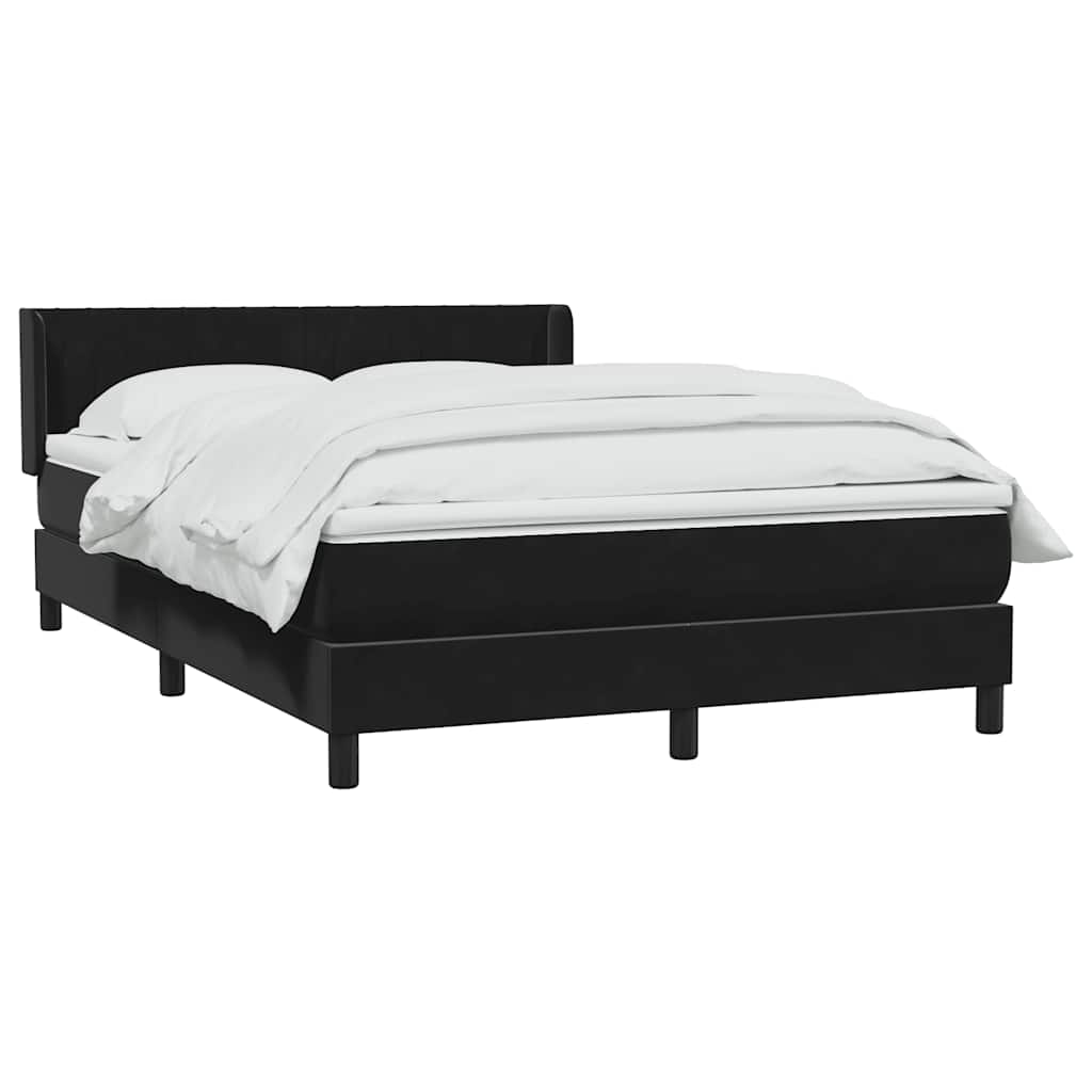 vidaXL Κρεβάτι Boxspring με Στρώμα Μαύρο 160x210 εκ. Βελούδινο