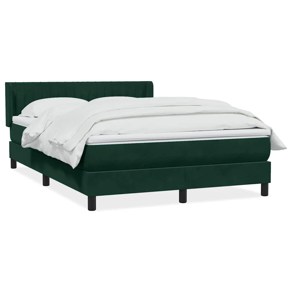 vidaXL Box Spring κρεβάτι με στρώμα σκούρο πράσινο 160x220cm Βελούδινο