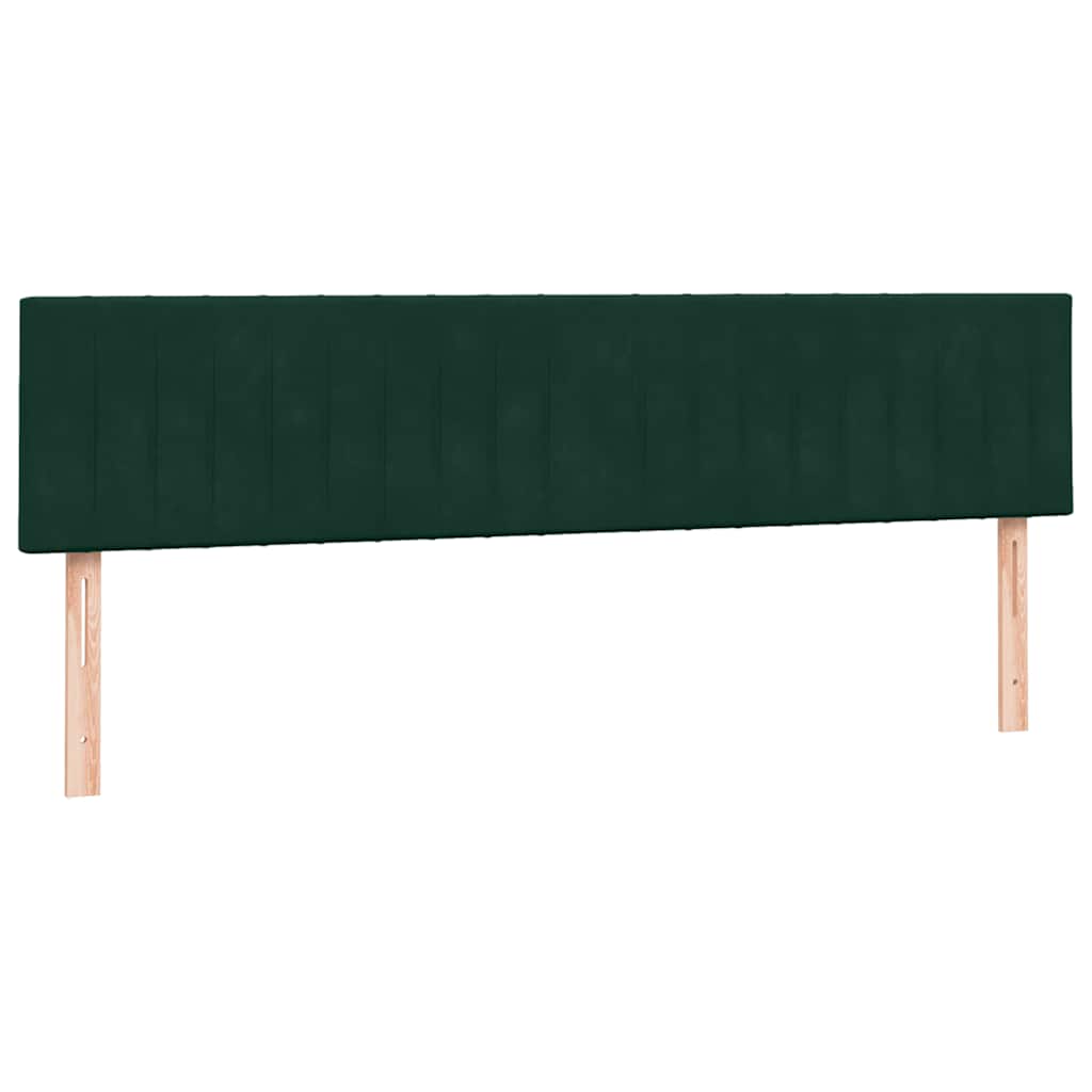 vidaXL Box Spring κρεβάτι με στρώμα σκούρο πράσινο 180x220cm Βελούδινο