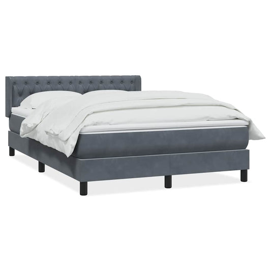 vidaXL Κρεβάτι Boxspring με Στρώμα Σκούρο Γκρι 160x210 εκ. Βελούδινο