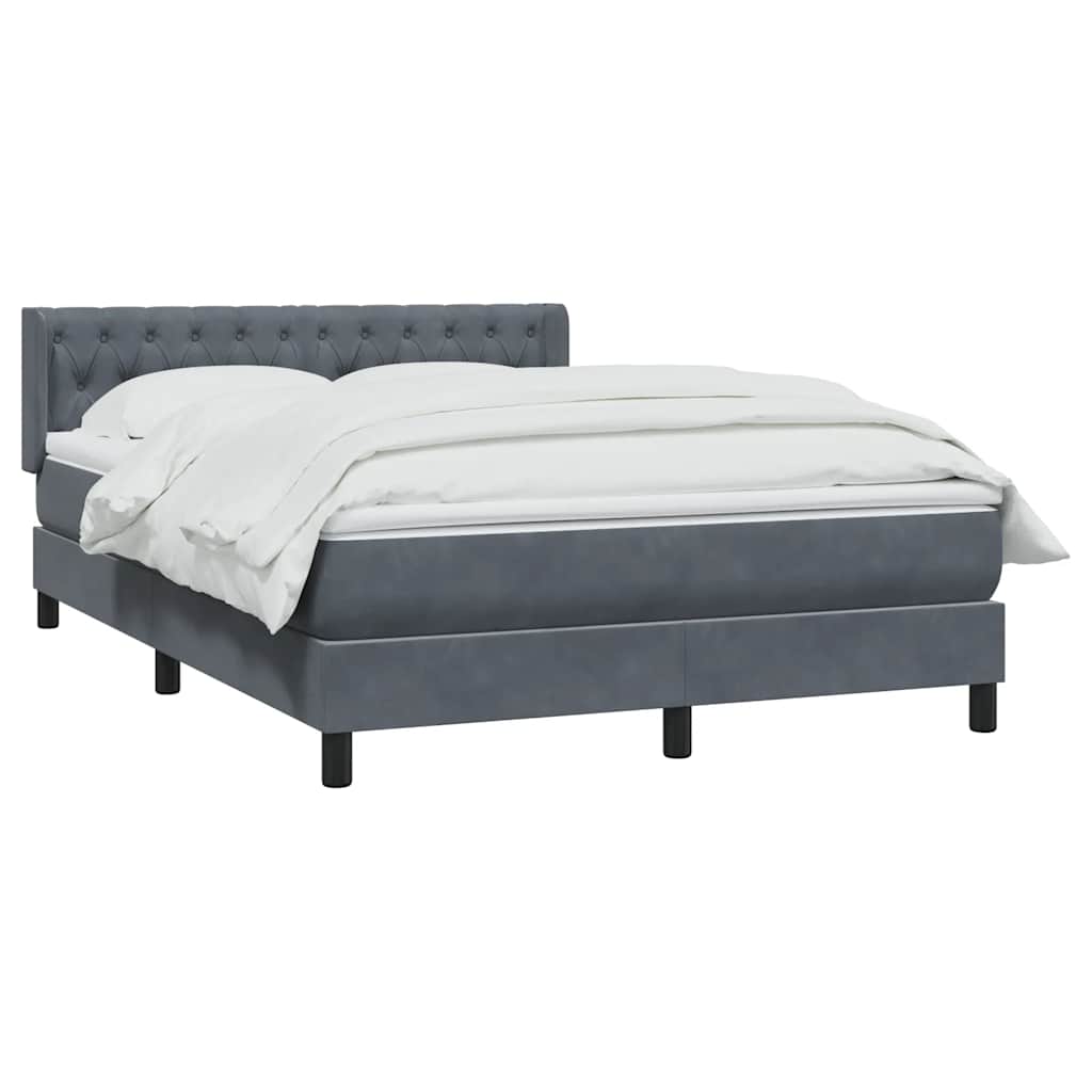 vidaXL Κρεβάτι Boxspring με Στρώμα Σκούρο Γκρι 160x210 εκ. Βελούδινο