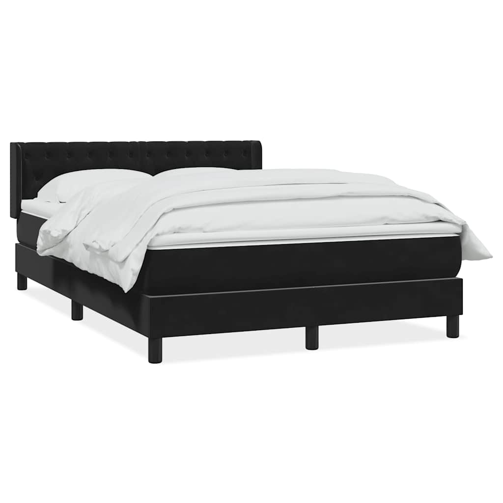 vidaXL Κρεβάτι Boxspring με Στρώμα Μαύρο 160x210 εκ. Βελούδινο