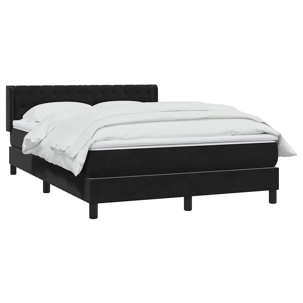 vidaXL Κρεβάτι Boxspring με Στρώμα Μαύρο 160x210 εκ. Βελούδινο