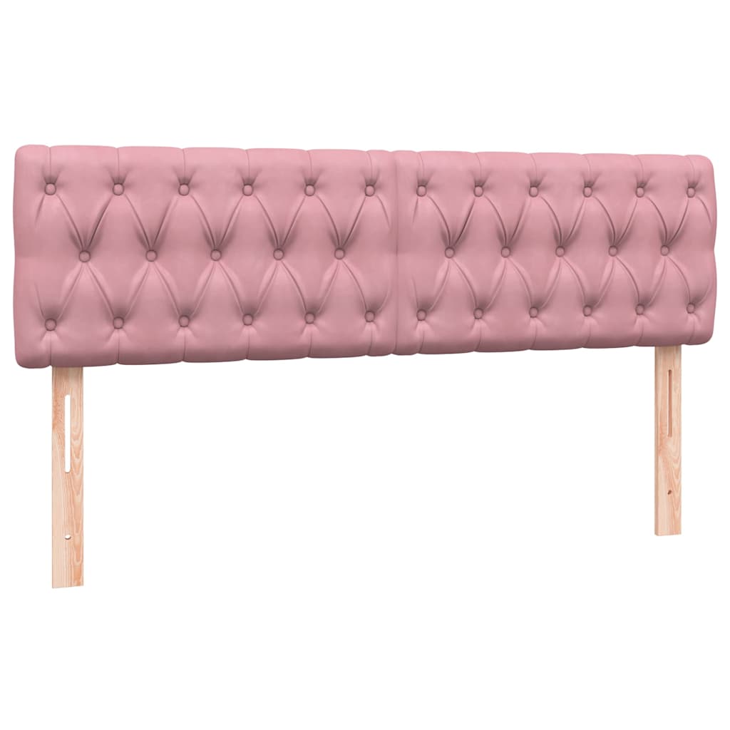 vidaXL Box Spring κρεβάτι με στρώμα ροζ 140x220 cm Βελούδινο