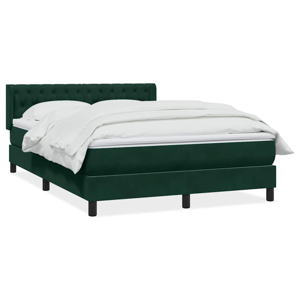 vidaXL Box Spring κρεβάτι με στρώμα σκούρο πράσινο 160x220cm Βελούδινο