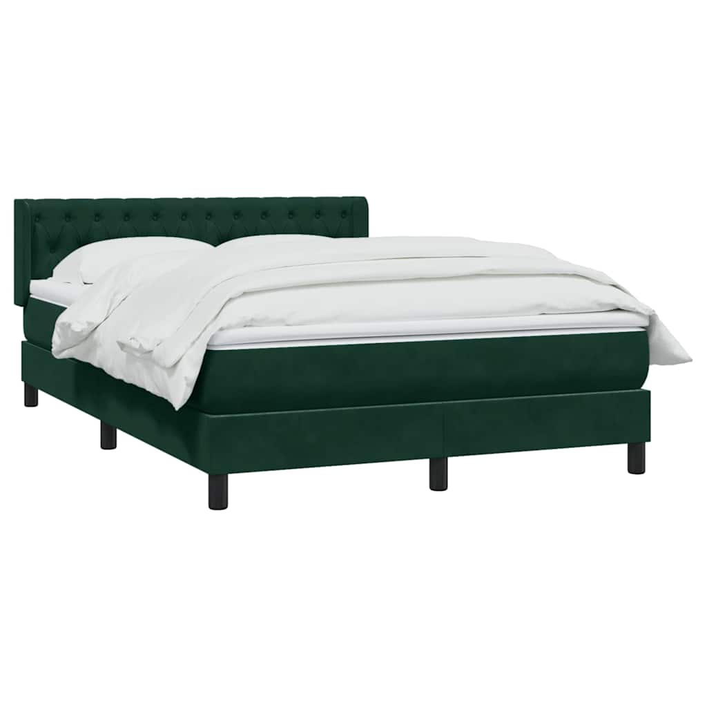 vidaXL Box Spring κρεβάτι με στρώμα σκούρο πράσινο 160x220cm Βελούδινο