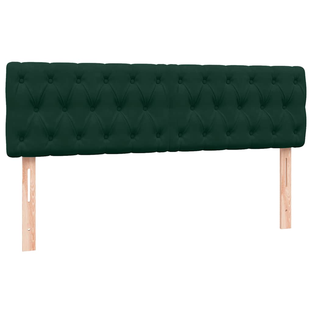 vidaXL Box Spring κρεβάτι με στρώμα σκούρο πράσινο 160x220cm Βελούδινο