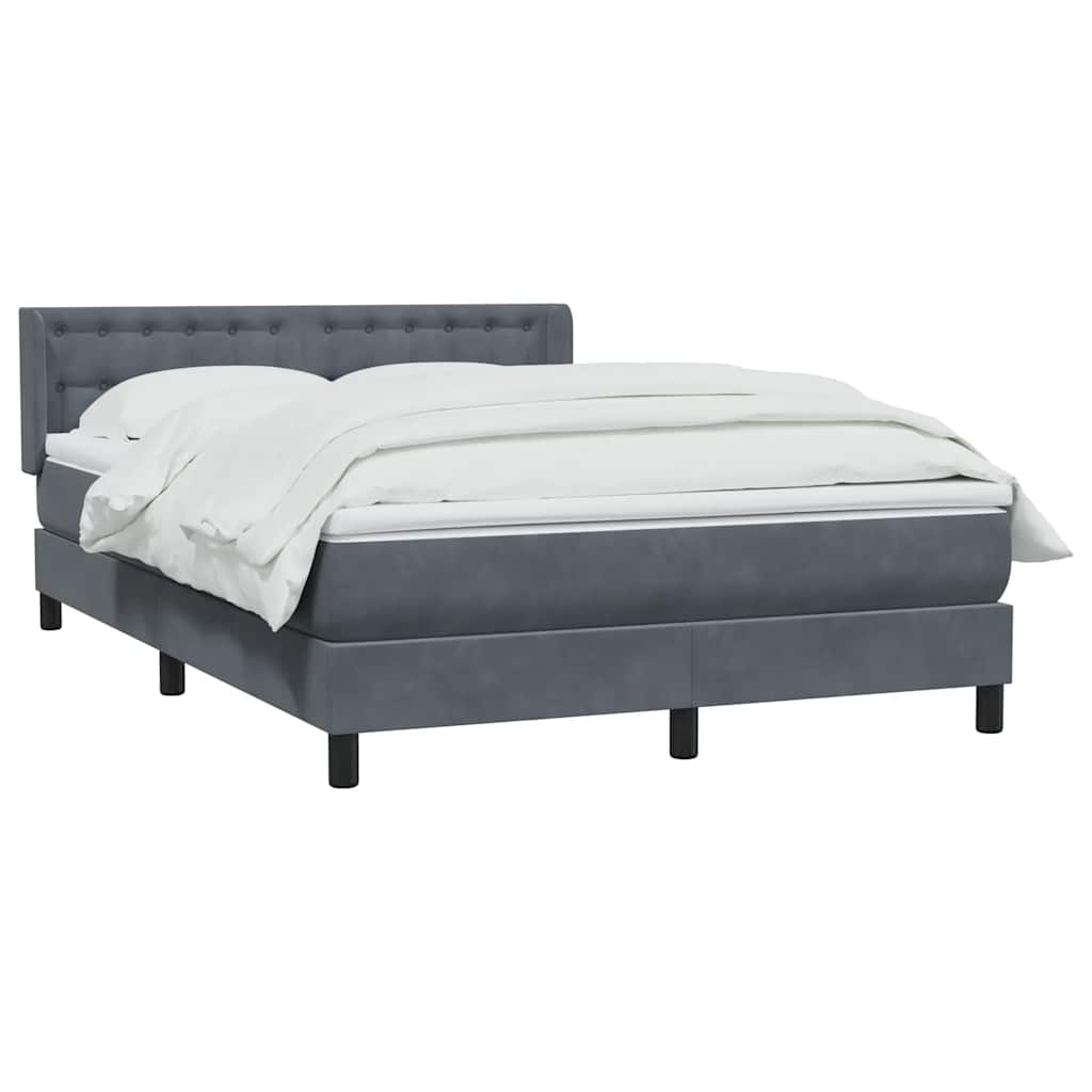 vidaXL Κρεβάτι Boxspring με Στρώμα Σκούρο Γκρι 160x210 εκ. Βελούδινο
