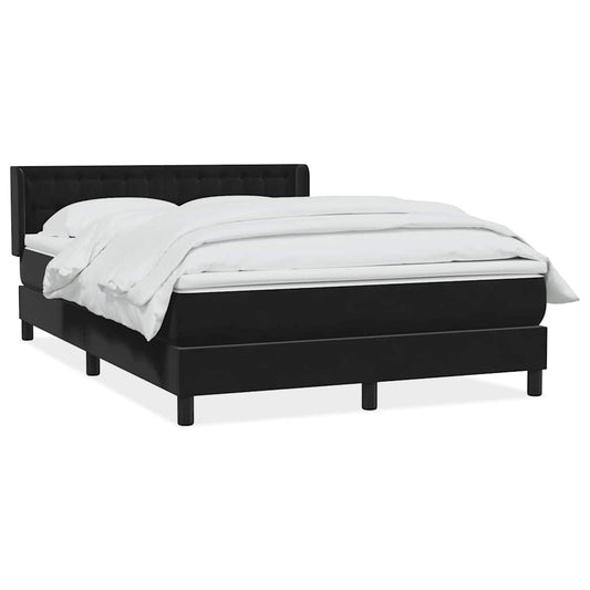 vidaXL Κρεβάτι Boxspring με Στρώμα Μαύρο 160x210 εκ. Βελούδινο