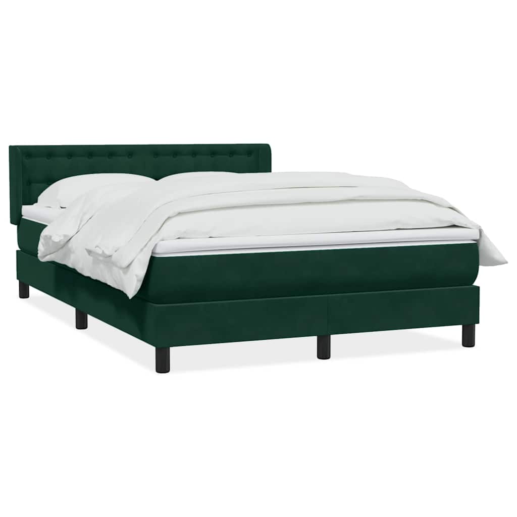 vidaXL Box Spring κρεβάτι με στρώμα σκούρο πράσινο 160x220cm Βελούδινο