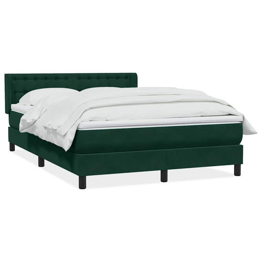 vidaXL Box Spring κρεβάτι με στρώμα σκούρο πράσινο 160x220cm Βελούδινο