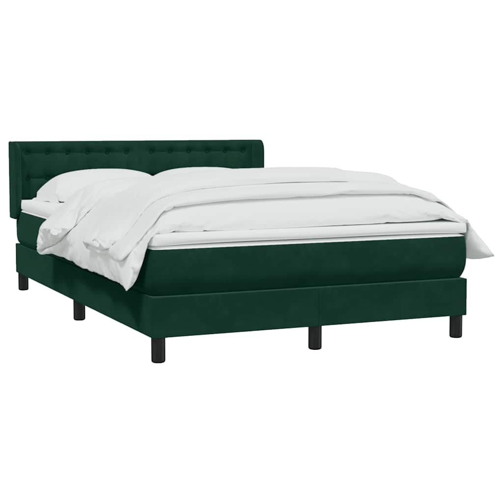 vidaXL Box Spring κρεβάτι με στρώμα σκούρο πράσινο 160x220cm Βελούδινο
