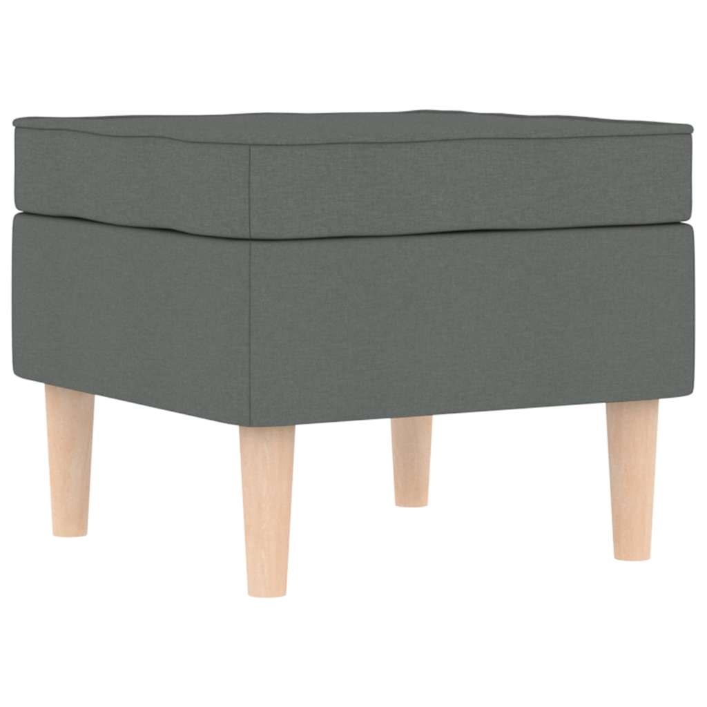 vidaXL Μπερζέρα Σκούρο Γκρι Υφασμάτινη με Υποπόδιο