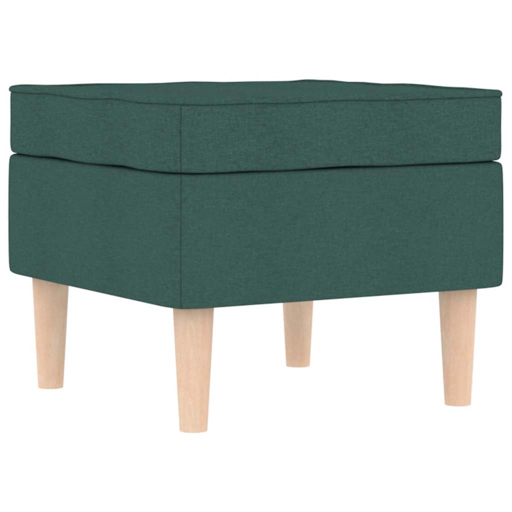 vidaXL Μπερζέρα Σκούρο Πράσινο Υφασμάτινη με Υποπόδιο