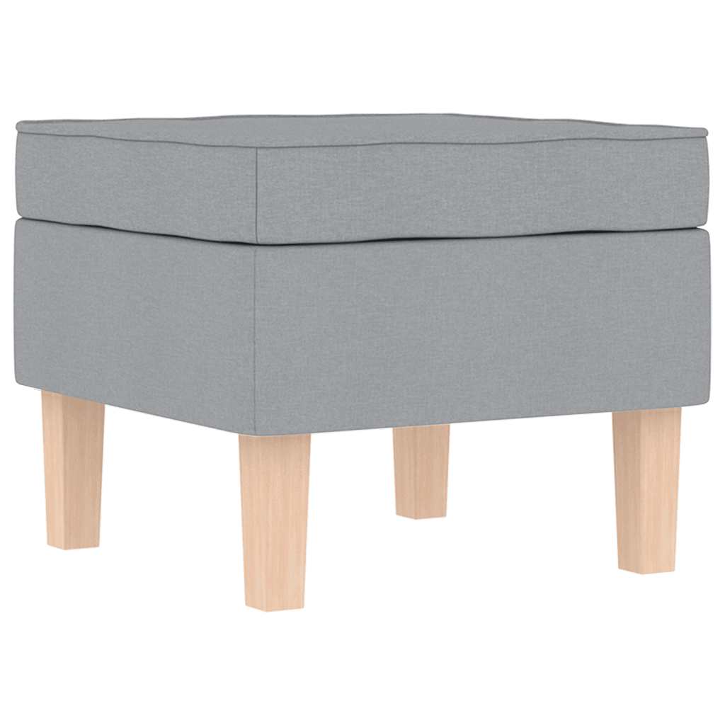 vidaXL Πολυθρόνα Κουνιστή Ανοιχτό Γκρι Υφασμάτινη με Υποπόδιο