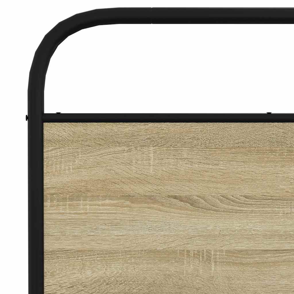 vidaXL Σκελετός Κρεβ. Χωρίς Στρώμα Sonoma Δρυς 193x203 εκ. Μεταλλικό