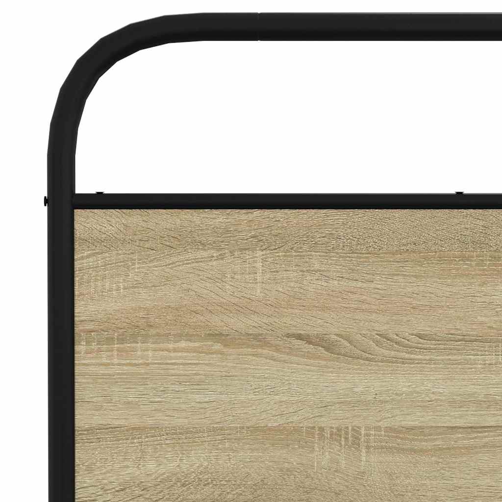 vidaXL Σκελετός Κρεβ. Χωρίς Στρώμα Sonoma Δρυς 200x200 εκ. Μεταλλικό