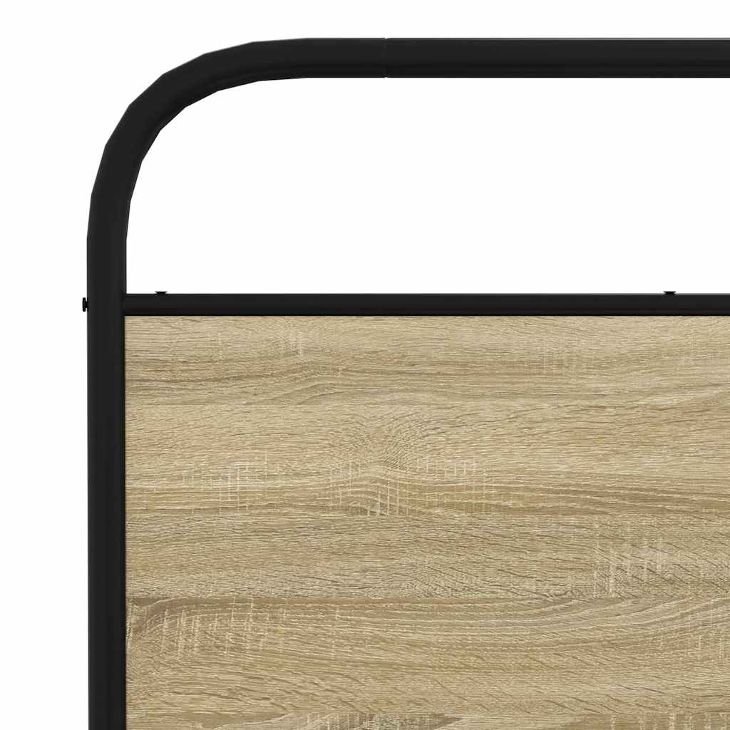 vidaXL Σκελετός Κρεβ. Χωρίς Στρώμα Sonoma Δρυς 183x213 εκ. Μεταλλικό
