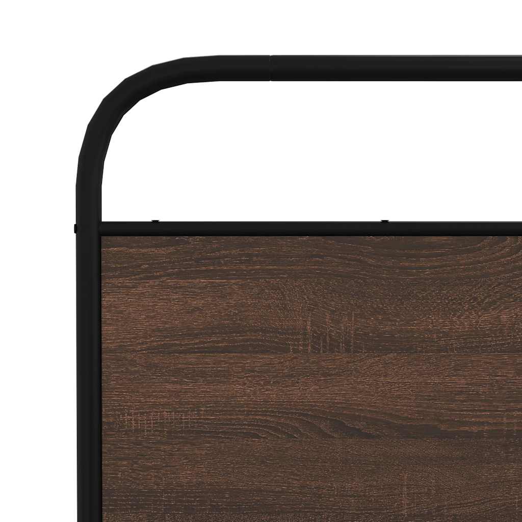 vidaXL Σκελετός Κρεβ. Χωρίς Στρώμα Καφέ Δρυς 160x200 εκ. Μεταλλικό