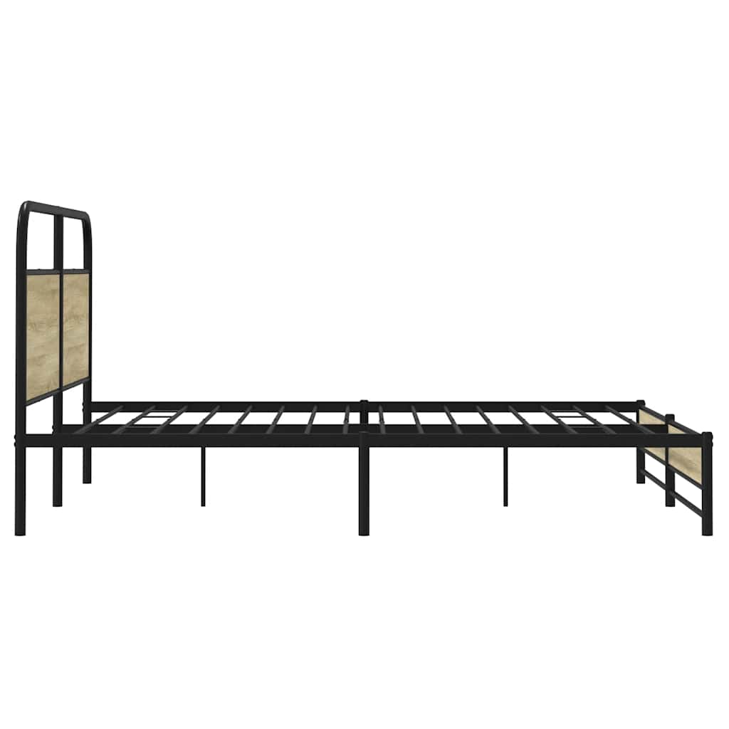 vidaXL Σκελετός Κρεβ. Χωρίς Στρώμα Sonoma Δρυς 180x200 εκ. Μεταλλικό