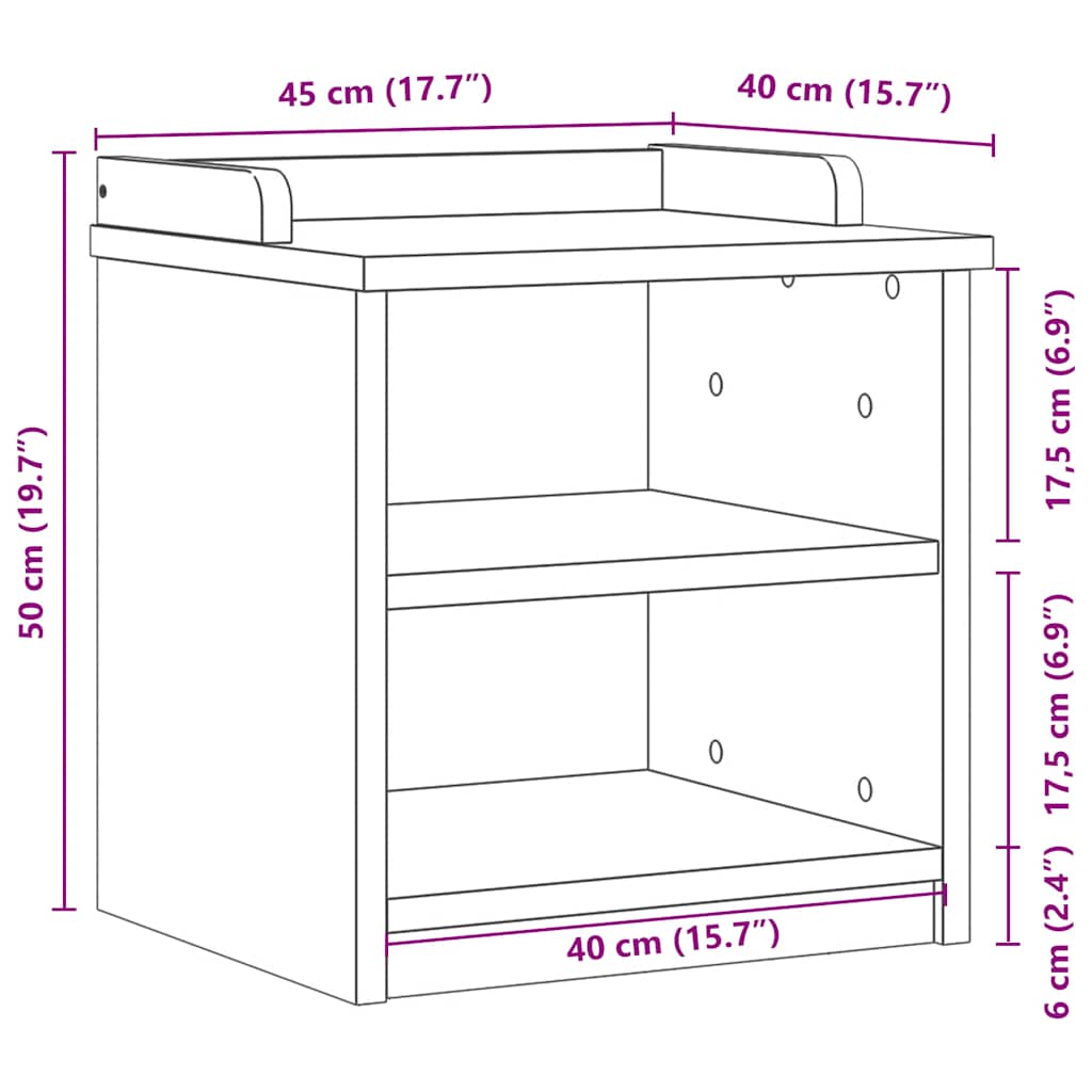 vidaXL Πάγκος διαδρόμου "SANDNES" 45x40x50 εκ.Πεύκο μασίφ ξύλο
