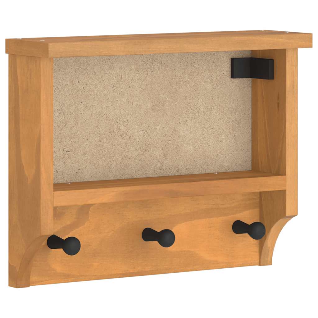 vidaXL Επίτοιχη κρεμάστρα παλτών SANDNES 45x12x35 εκ.Πεύκο μασίφ ξύλο