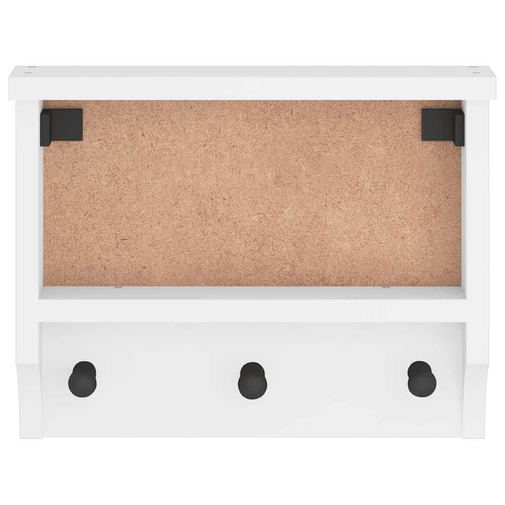 vidaXL Επίτοιχη κρεμάστρα παλτών SANDNES Λευκό 45x12x35 εκ. Πεύκο ξύλο