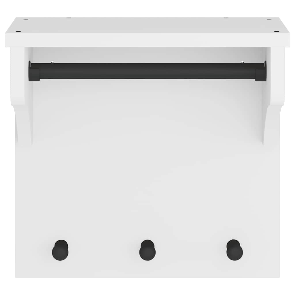 vidaXL Επίτοιχη κρεμάστρα παλτών SANDNES Λευκό 43x30x42 εκ. Πεύκο ξύλο