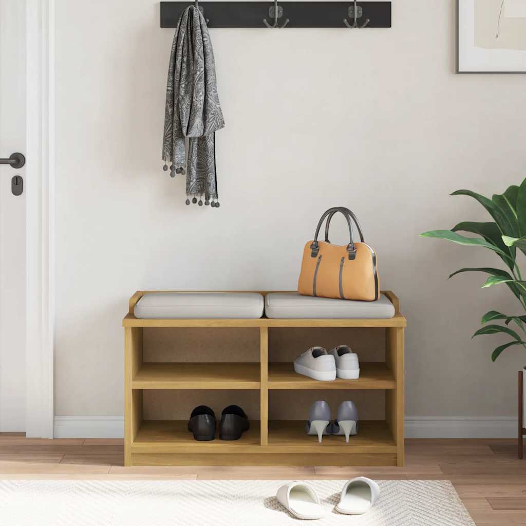 vidaXL Πάγκος διαδρόμου "SANDNES" 87x40x50 εκ. Πεύκο μασίφ ξύλο