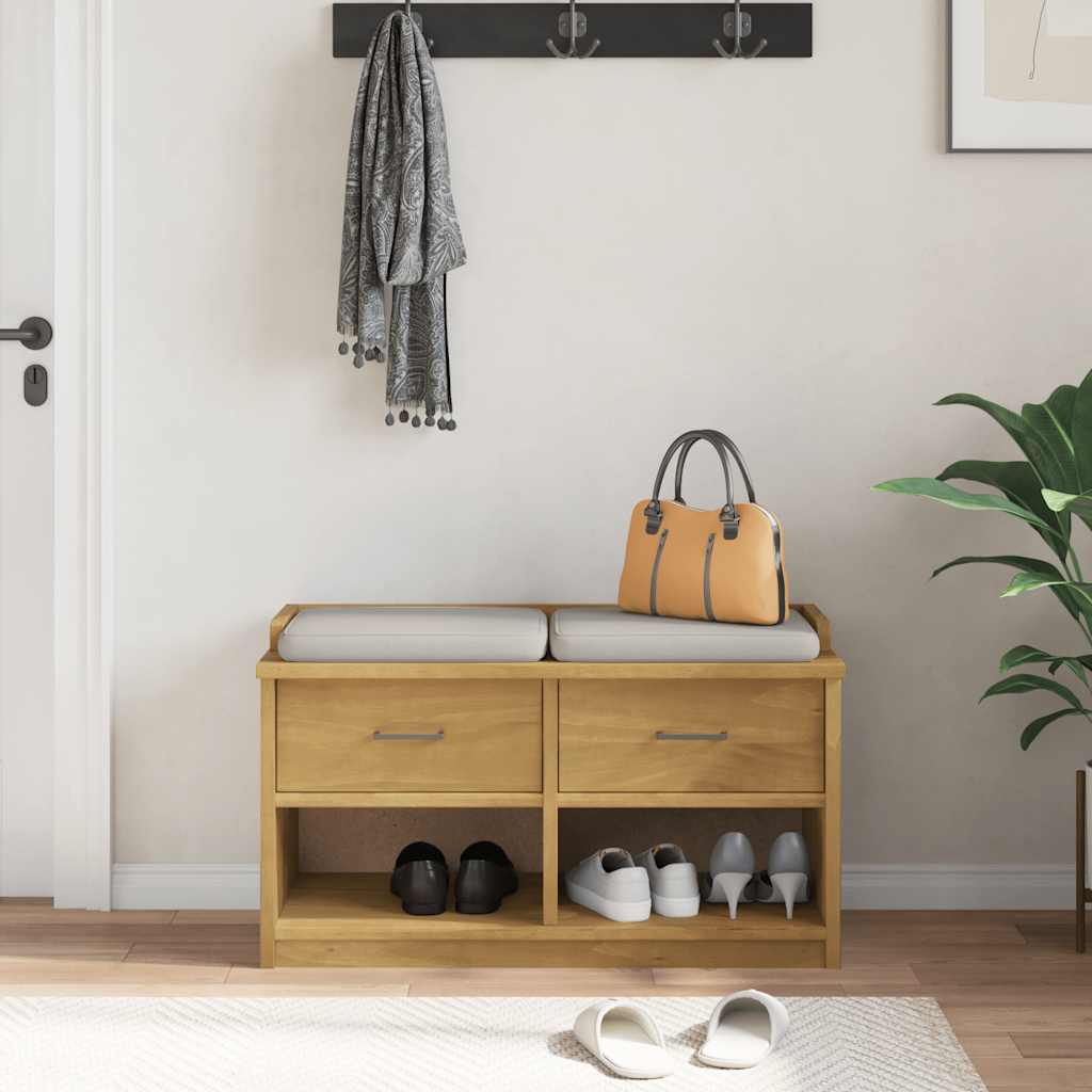 vidaXL Πάγκος διαδρόμου "SANDNES" 87x40x50 εκ. Πεύκο μασίφ ξύλο