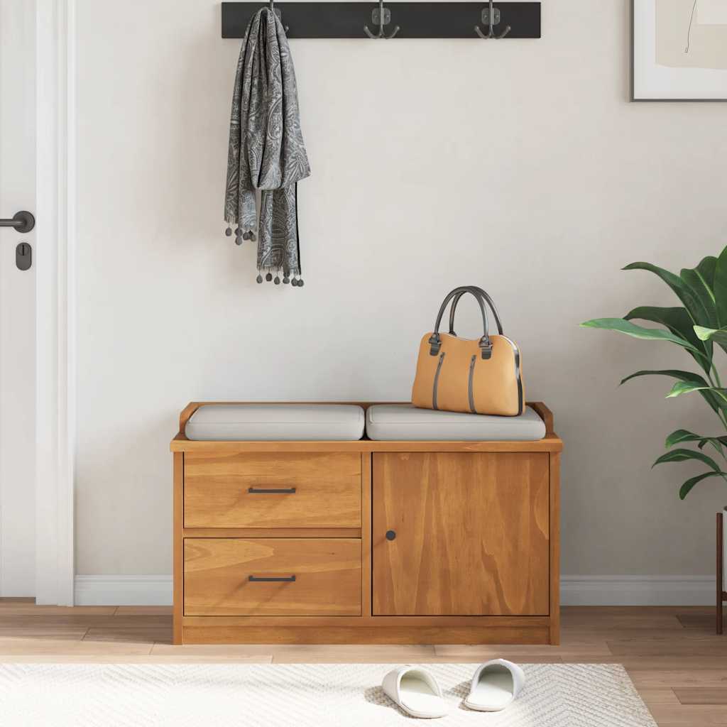 vidaXL Πάγκος διαδρόμου "SANDNES" 87x40x50 εκ. Πεύκο μασίφ ξύλο