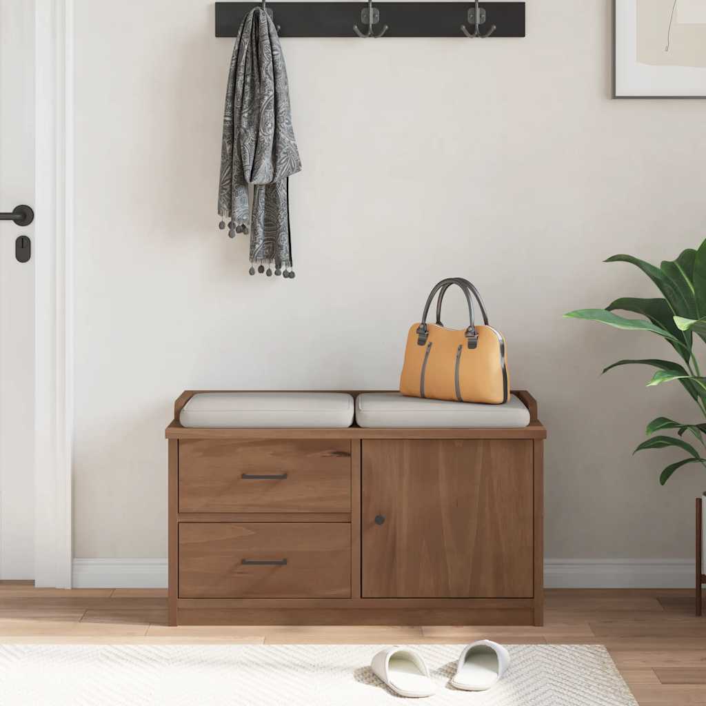 vidaXL Πάγκος διαδρόμου "SANDNES" 87x40x50 εκ. Πεύκο μασίφ ξύλο