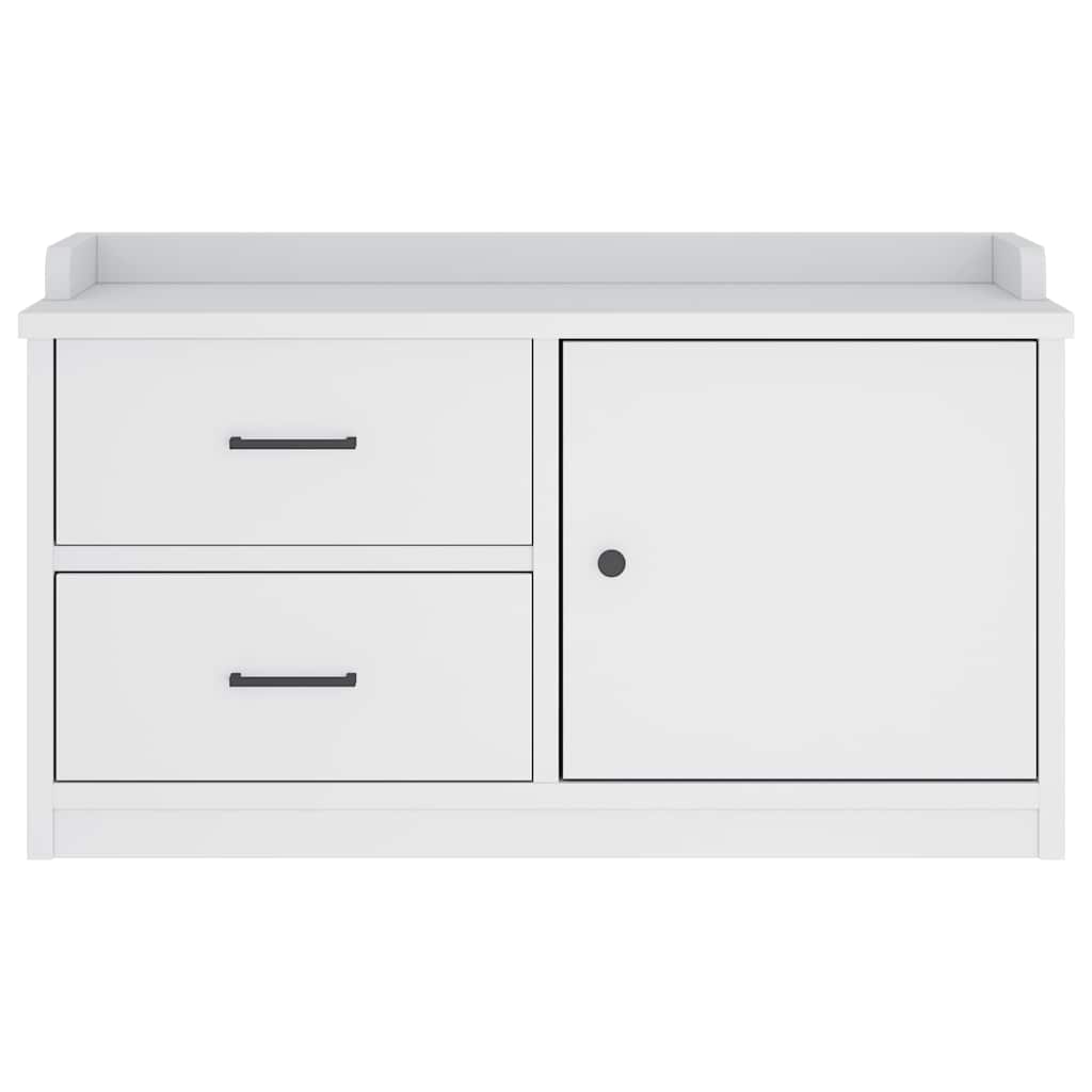 vidaXL Πάγκος διαδρόμου "SANDNES" Λευκό 87x40x50 εκ. Πεύκο μασίφ ξύλο