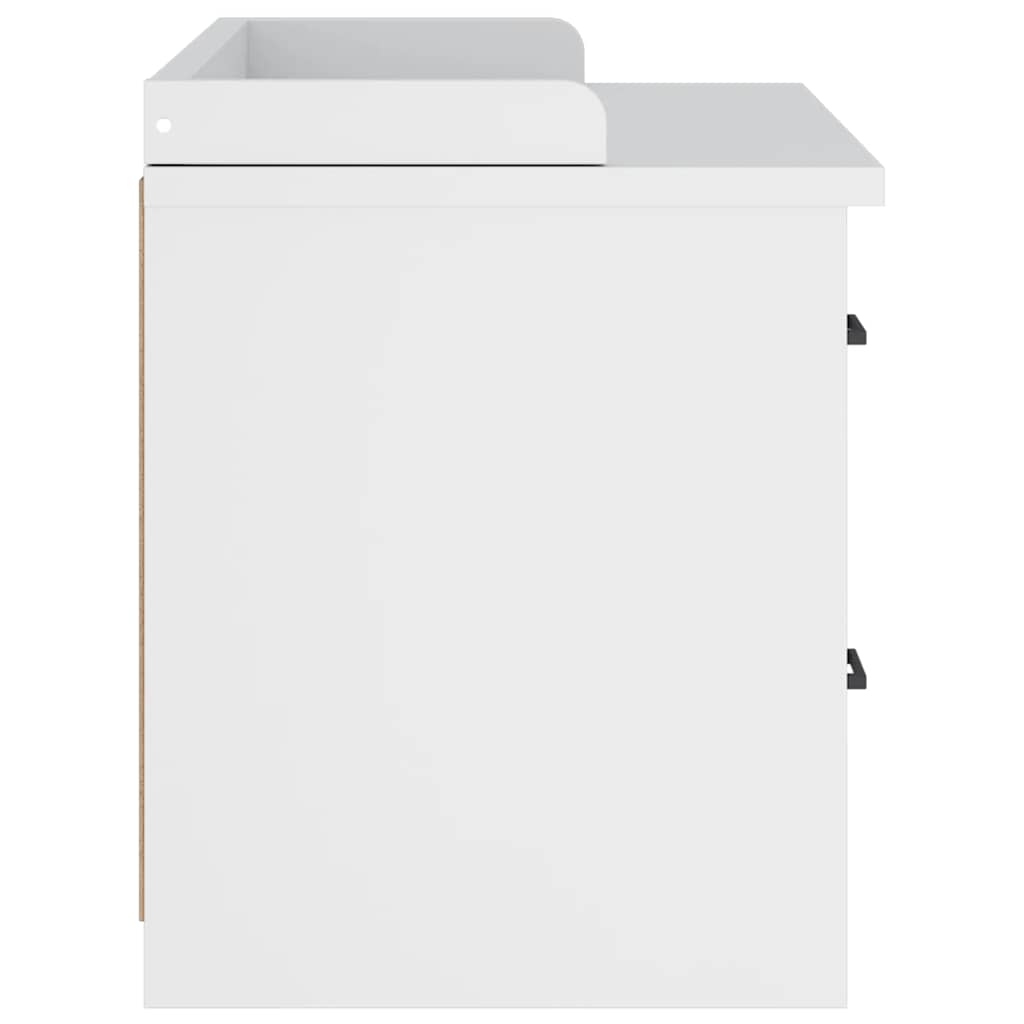 vidaXL Πάγκος διαδρόμου "SANDNES" Λευκό 87x40x50 εκ. Πεύκο μασίφ ξύλο