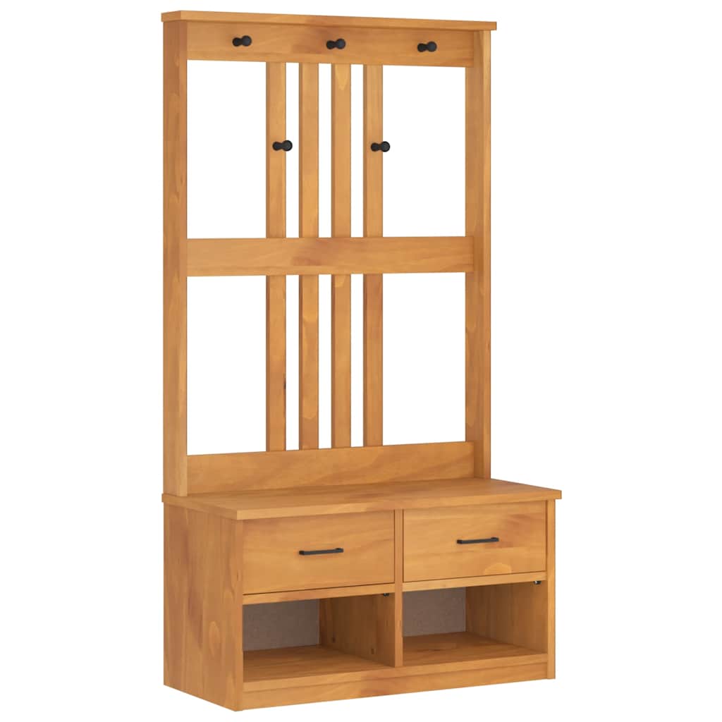 vidaXL Δέντρο χωλ "SANDNES" 87x40x159,5 εκ. Πεύκο μασίφ ξύλο