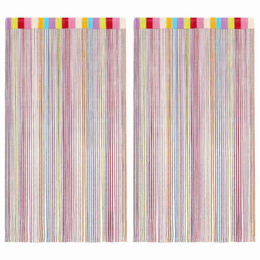 vidaXL Κουρτίνες με Κρόσσια 2 τεμ. Πολύχρωμες 140 x 250 εκ.