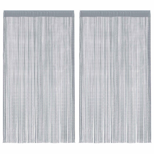 vidaXL Κουρτίνες με Κρόσσια 2 τεμ. Ανοιχτό Γκρι 100 x 250 εκ.