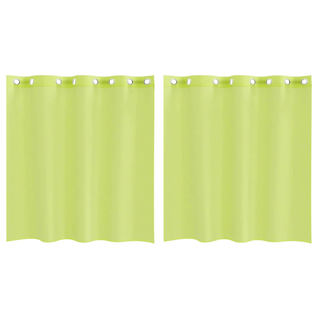 vidaXL Κουρτίνες Voile με ροδέλες 2 τεμάχια Apple Green 140x140 cm