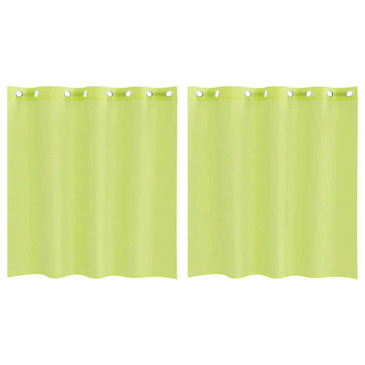 vidaXL Κουρτίνες Voile με ροδέλες 2 τεμάχια Apple Green 140x140 cm