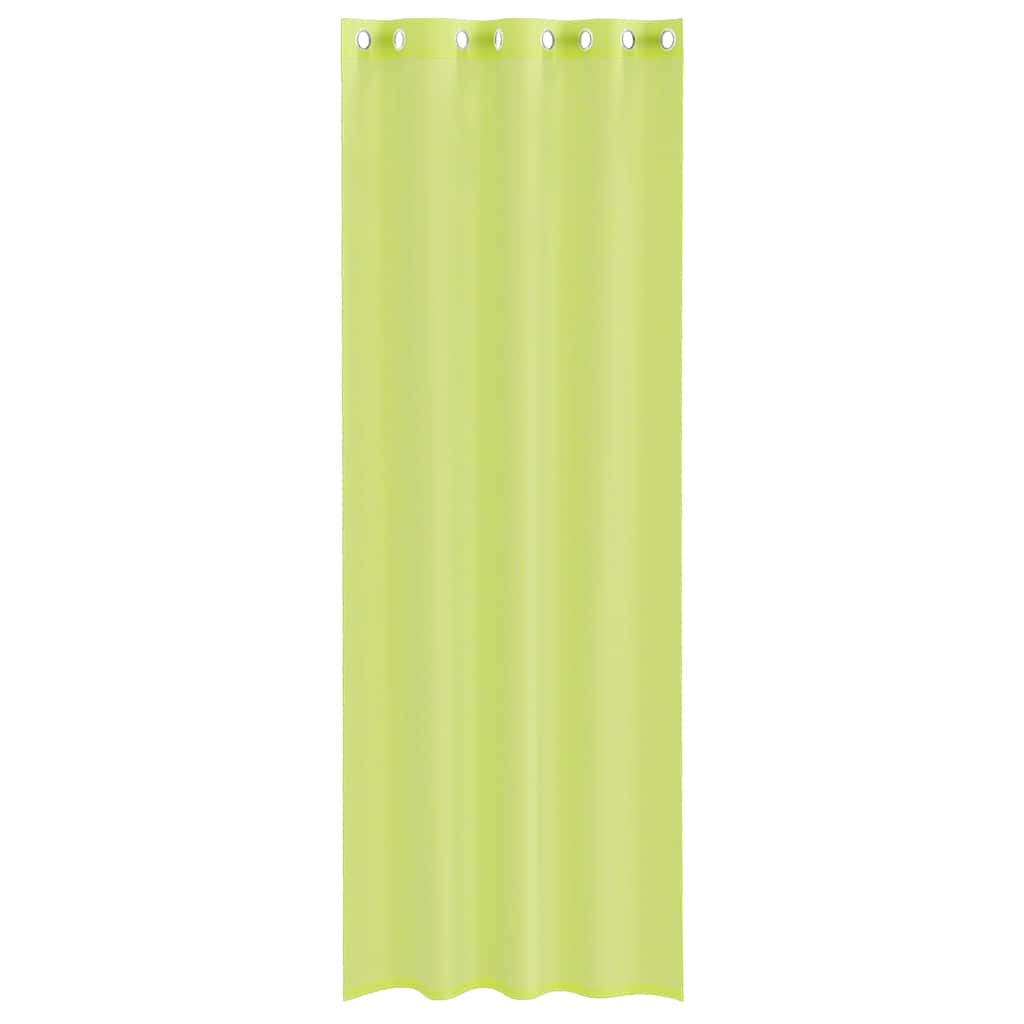 vidaXL Κουρτίνες Voile με ροδέλες 2 τεμάχια Πράσινο Μήλο 140x260 εκ.