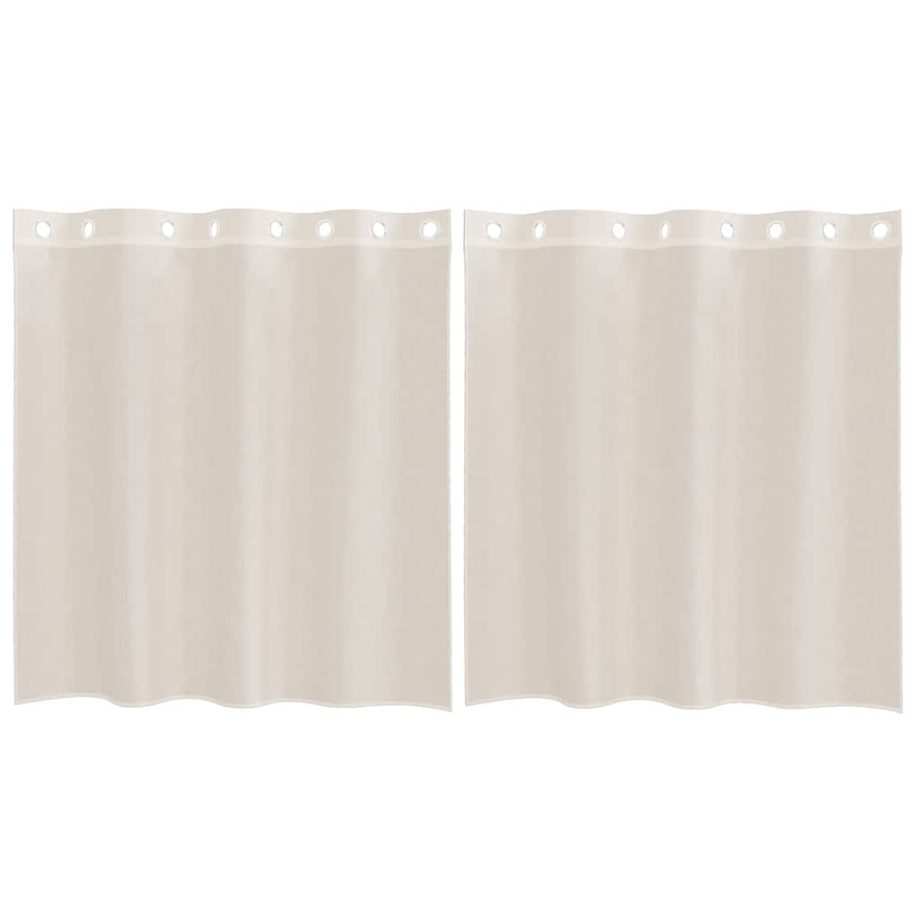 vidaXL Κουρτίνες Voile με ροδέλες 2 τεμάχια Κρεμ 140x140 εκ.