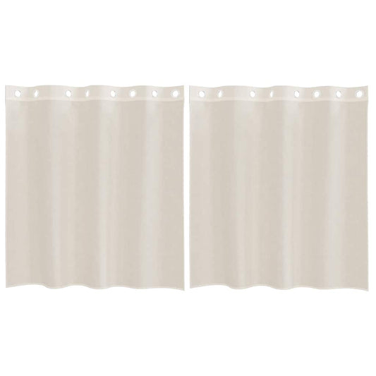 vidaXL Κουρτίνες Voile με ροδέλες 2 τεμάχια Κρεμ 140x140 εκ.