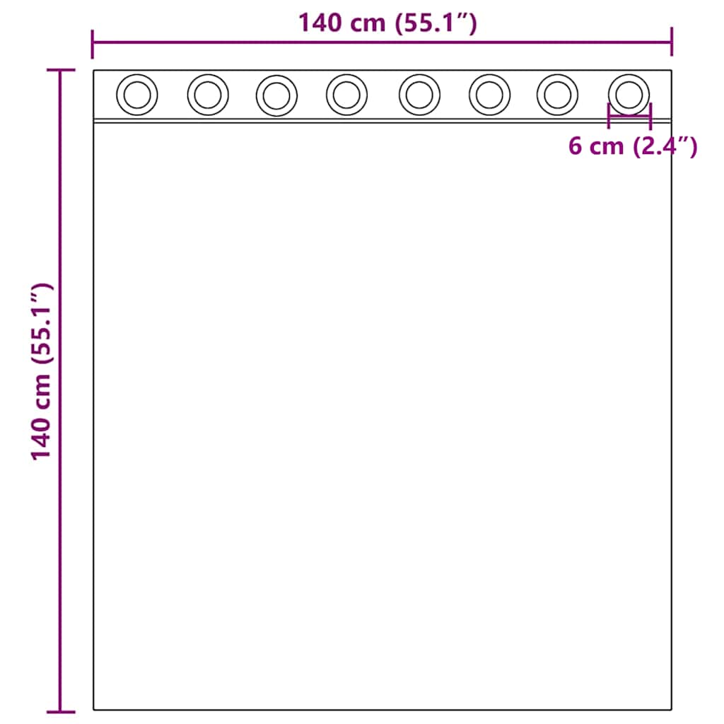 vidaXL Κουρτίνες Voile με ροδέλες 2 τεμάχια Κρεμ 140x140 εκ.