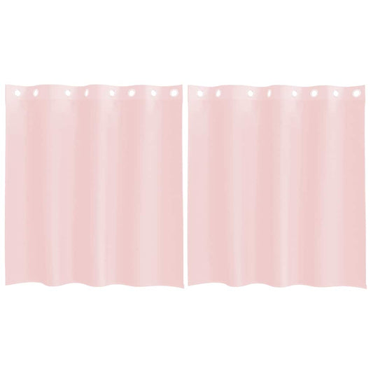 vidaXL Κουρτίνες Voile με ροδέλες 2 τεμάχια Ανοιχτό Ροζ 140x140 εκ.
