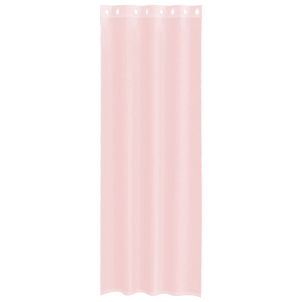 vidaXL Κουρτίνες Voile με ροδέλες 2 τεμάχια Ανοιχτό Ροζ 140x260 εκ.